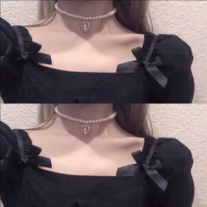 Punk Gothic Harajuku Pearl Chain Hollow Heart